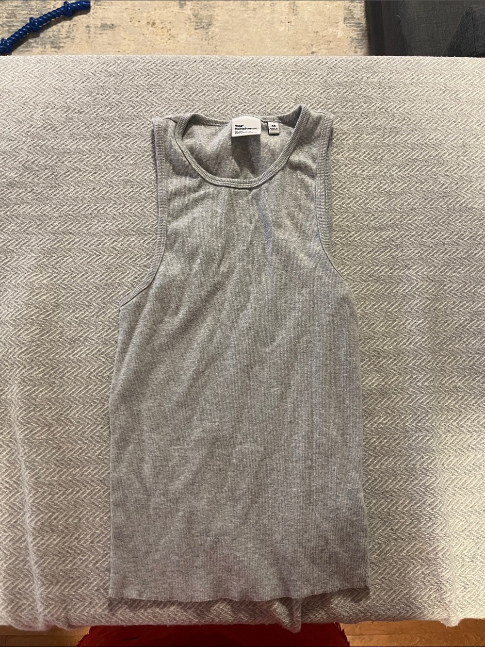 TNA Light Gray Ribbed High Neck Tank